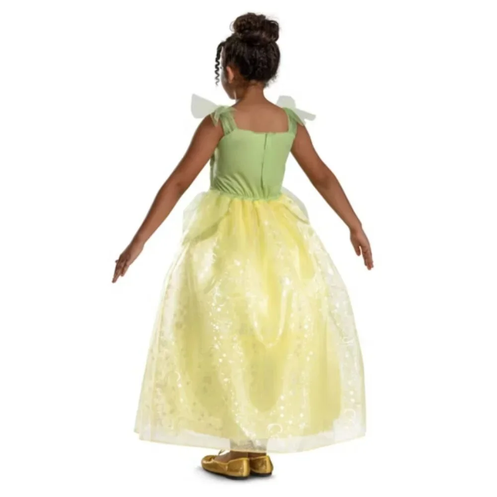 Princess Tiana Halloween Costume 7/8 Princess & The Frog Dress Disney Girls